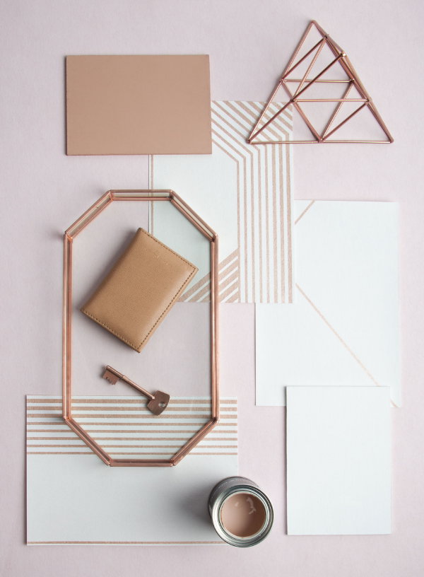 Graham & Brown behang Lagom White Rose Gold Flat Lay (Foto Graham & Brown  op DroomHome.nl)