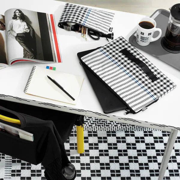 Ikea Sammankoppla streetslyle collectie – Houndstooth kleden, schoolspullen (Foto Ikea  op DroomHome.nl)