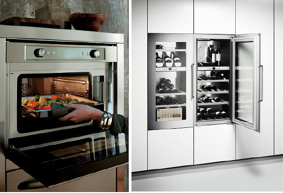 Design Keuken - Professioneel Koken met Professionele Keukenapparatuur - GRATIS Keukenbrochures - KitchenAid Chef Touch & Keuken Inbouwapparatuur Wijnklimaatkast van Gaggenau LEES MEER.. (Foto Perscentrum Wonen op DroomHome.nl)