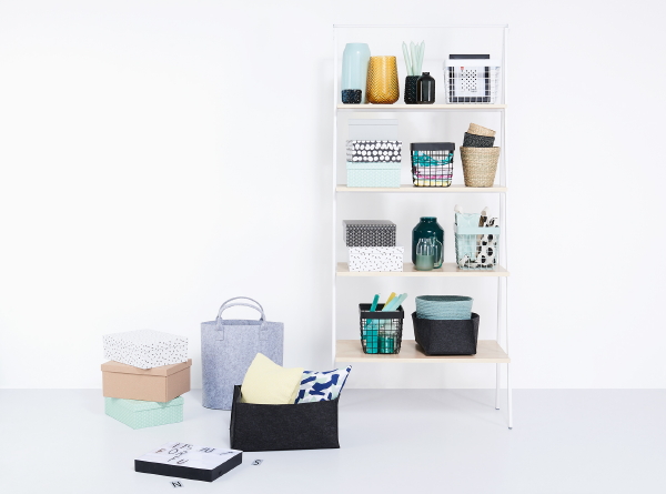 HEMA woonaccessoires lente 2018 – HEMA opbergers: manden, opbergboxen, dozen en vazen. (Foto HEMA  op DroomHome.nl)