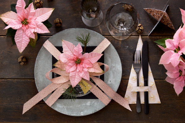 10 Kerst ideeën met kerststerren: Kerstdiner decoratie met kerststerren (Foto Stars for Europe  op DroomHome.nl)