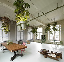 Planten & Interieur: Bptanic Bucket Light, Design Roderick Vos - De planten lamp Bucket Light maakt het Interieur van de Werkruimte een stukje Groener! Dit bijzondere Verlichting Ontwerp van Vos zorgt voor extra Zuurstof in het Pand. - Meer Go Green! ... (Foto Roderick Vos, Milaan,  Perscentrum Wonen  op DroomHome.nl) 