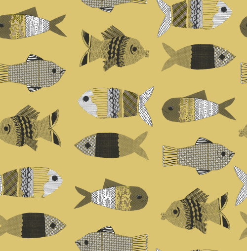 New Wave Graham & Brown Behang - Talentvolle Designers Creëren Exclusieve New Wave Behangcollectie van Graham & Brown – 16 Nieuwe Design Behang Dessins – Behang Fish van Designer Kate Usher - MEER Behang … (Foto Graham & Brown Wallpaper  op DroomHome.nl)