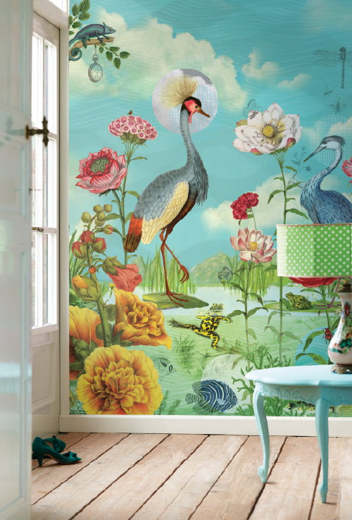 Nieuwste Pip Studio Behang - Pip Studio Behangboek 3 is Uit! Kleurrijk Bloemen Behang: Kiss The Frog MEER Behang… (Foto Pip Studio Wallpaper Collection  op DroomHome.nl)