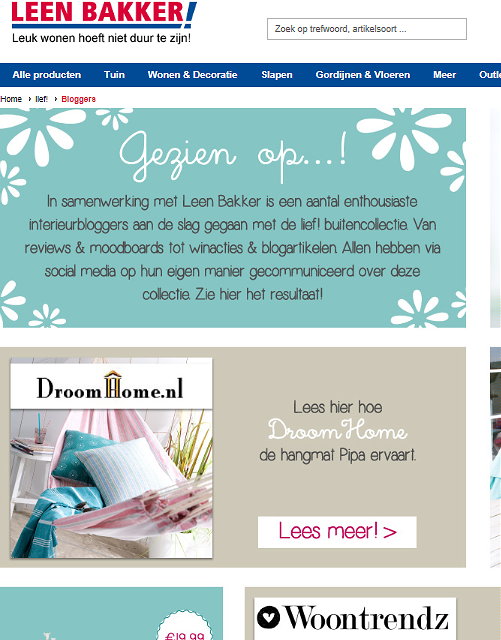 Publicatie DroomHome - Leen Bakker Lief Lifestyle Mei 2014