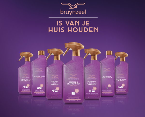 Bruynzeel schoonmaakmiddelen assortiment (Foto: Bruynzeel Cosmetic Homecare  op DroomHome.nl)