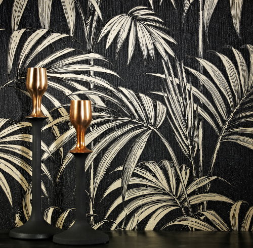 Behang Trend: Glitterati Behang Collectie van Julian MacDonald – Behang Honolulu – MEER Behang… (Foto Graham & Brown Wallpaper  op DroomHome.nl)