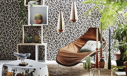 Mode, Kleur & Interieur: Dierenprint! – Dierenprints in de Woning Inrichting met Tijger, Panter, Koe, Giraffe en Krokodil Print Woonaccessoires als Accent Kleur Meubels  – MEER Kleur & Interieur…  (Foto Eijffinger Behang Perscentrum Wonen  op DroomHome.nl)