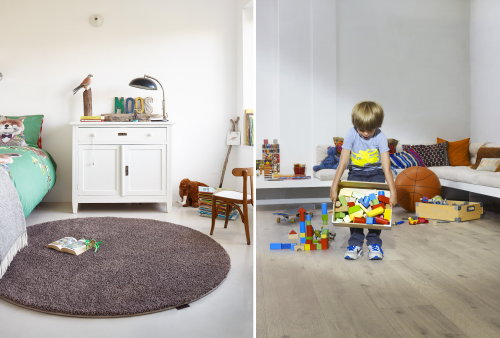 Kinderkamer Trends: Feest in het Bos! – Chanelle Vloerkleed van Parade & Novilon Vinylvloer Nova van Novilon – MEER Vloeren... (Foto Perscentrum Wonen  op DroomHome.nl)