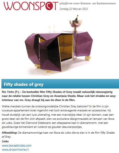 DroomHome Publicatie Woonspot.nl Februari 2015: Fifty Shades of Grey.