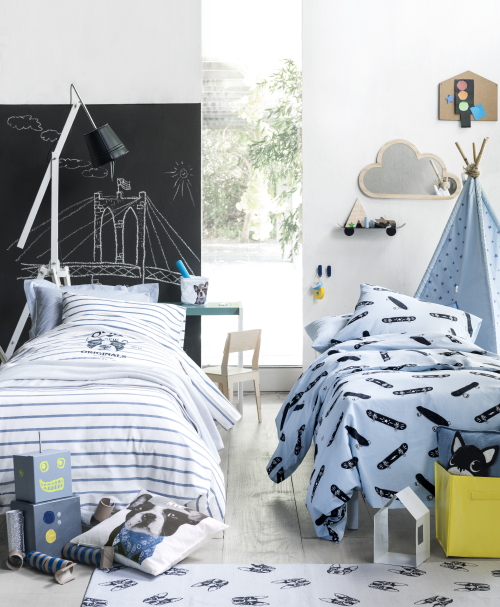 Slaapkamer Trends 2015: H&M Home Slaapkamer Trend Go Graphic - Expressionistische Slaapkamer Trend met felle Kleuren, Dierenprints & Grafische Patronen op Beddengoed & Slaapkamer Accessoires. (Foto H&M Home  op DroomHome.nl)