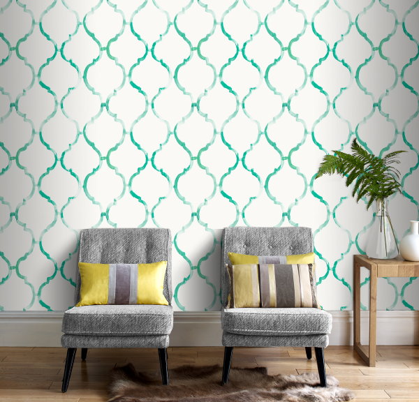 Behang trend: Groen Behang als Dana en Veerle van Graham & Brown – MEER Behang… (Foto Graham & Brown Wallpaper  op DroomHome.nl)