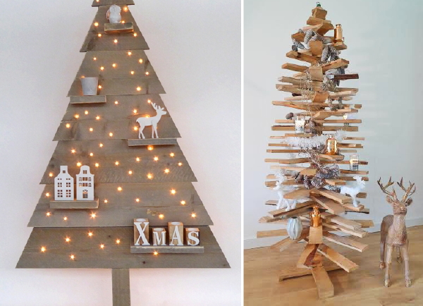 Grote Houten Kerstboom van Sloophout & Vuren Latten (Foto Gadero Houten Kerstboom op DroomHome.nl)