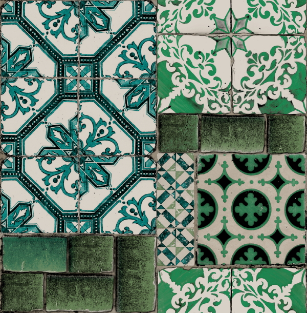 Behang Trends: Portugese Tegel Behang van Graham & Brown - MEER Behang... (Foto Graham & Brown Wallpaper  op DroomHome.nl)