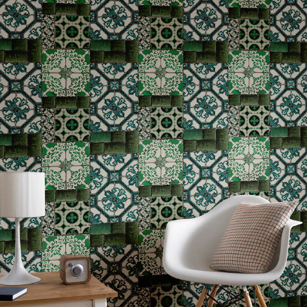 Behang Trends: Portugese Tegel Behang van Graham & Brown - MEER Behang... (Foto Graham & Brown Wallpaper  op DroomHome.nl)