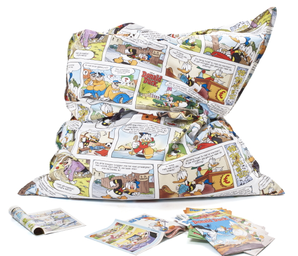 Kinderkamer Trend: Donald Duck Wooncollectie als Donald Duck Stripblad Zitzak. (Foto Donald Duck Weekblad  op DroomHome.nl)