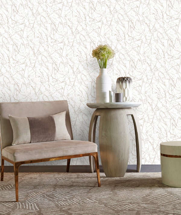 Exclusief Behang, Design Kelly Hoppen voor Graham Brown – Behang Splat Gold Room. MEER Graham & Brown Wallpaper… (Foto Graham & Brown  op DroomHome.nl)