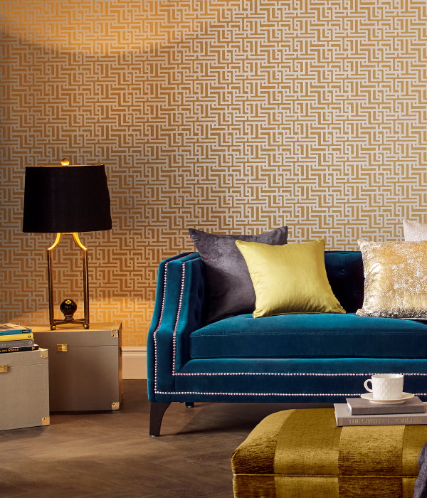 Behang Trends: Graham & Brown Behang Collectie Zen – Behang Saffron – MEER Behang Inspiratie.. (Foto Graham & Brown Wallpaper  op DroomHome.nl)