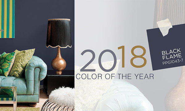 PPG Kleur van het Jaar 2018: Black Flame – Zwart Navy Blauw Kleur LEES MEER… (Foto PPG, eigenaar van Histor verf & Sigma Coatings  op DroomHome.nl)