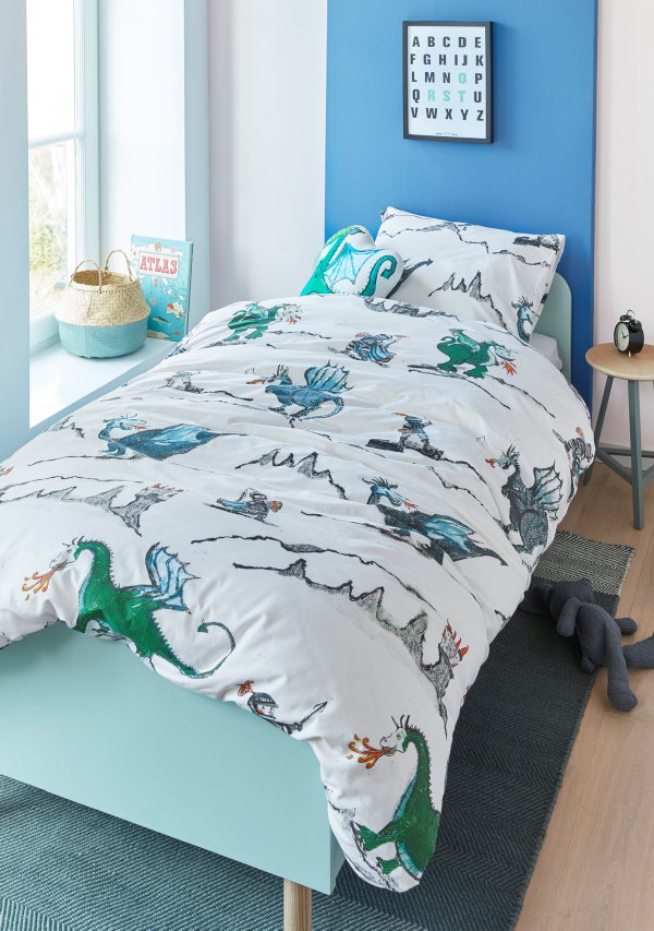 Beddinghouse Kids Beddengoed – Dekbedovertrek Dragons Blue & Green – MEER Bedtextiel Trends.. (Foto Beddinghouse  op DroomHome.nl)